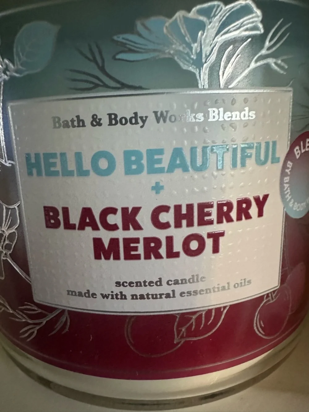 Bath & Body Works Hello Beautiful Black Cherry Merlot Scented Candle X2 HTF - Picture 2 of 5